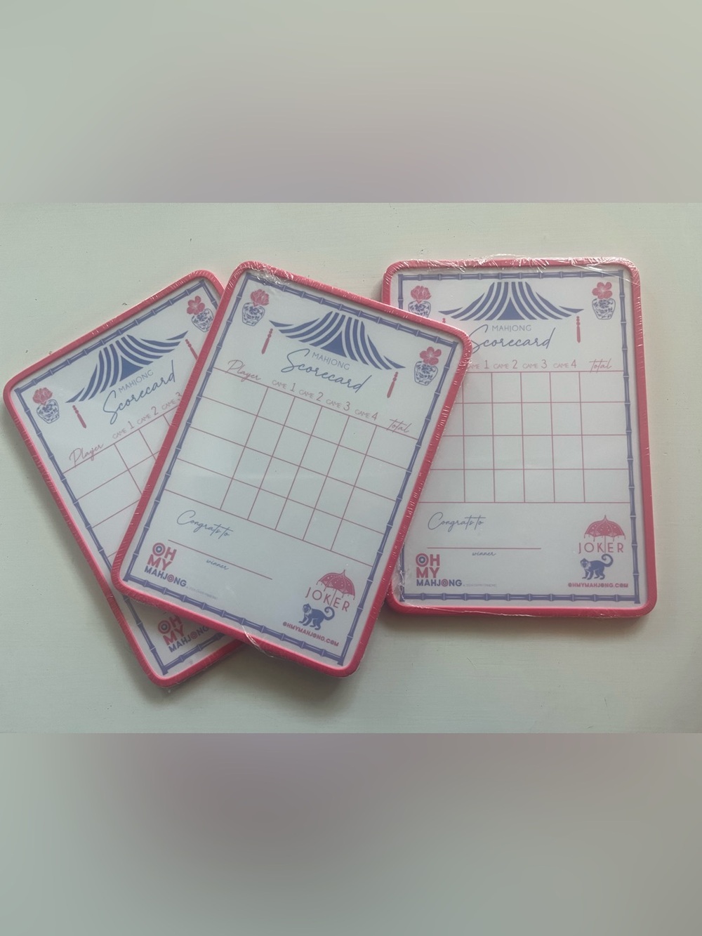 CHINOISERIE DRY ERASE SCORECARD BY OH MY MAHJONG